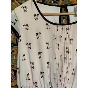 Vintage Cat Print Dress